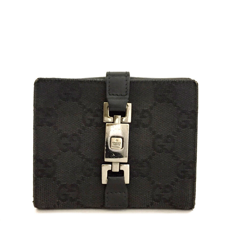 Gucci Jackie Gg Logo Canvas Leather #75301G69 - Picture 1 of 8